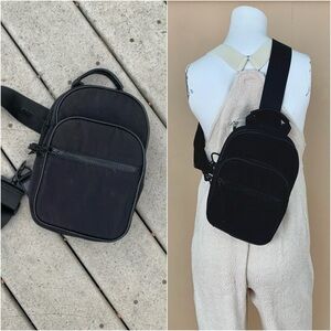 Vintage 90’s Black Mini Backpack | One Strap, Crossbody Mini Backpack Bag